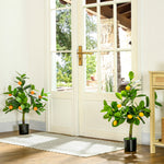 Set Of 2 60cm Potted Artificial Plants Tabletop Fruit Trees