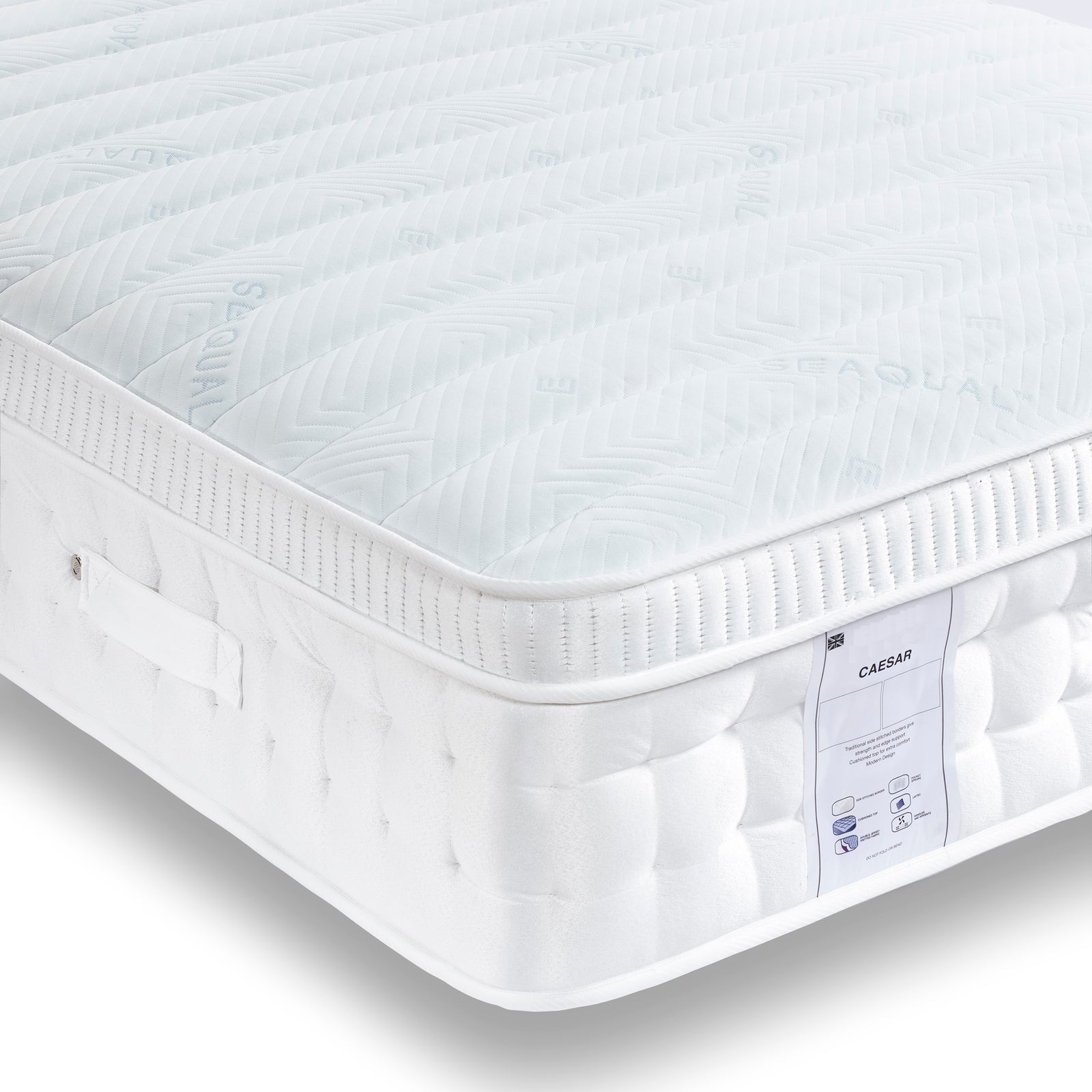 Caesar 2000 Pocket Sprung Foam Pillow Top Mattress | King | White