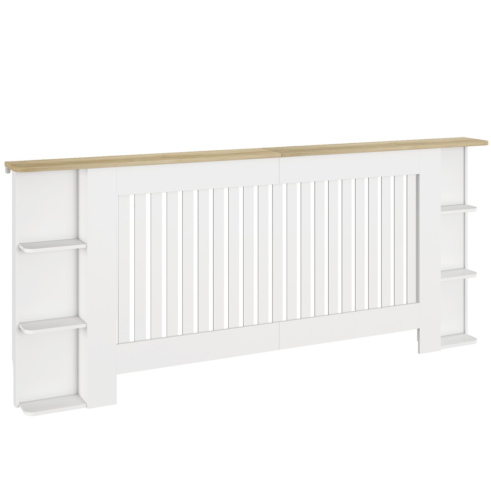 Vertical Slatted Heater Cover For Living Room | Extra Large | White