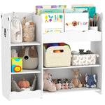 AIYAPLAY Kids Toy Storage Unit, Three Tier Kids Bookshelf For Nursery, White