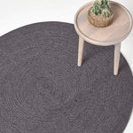Melange Braided Rug | 150cm | Black & Grey