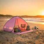 Pop Up Beach Tent, Uv 50+ Sun Shelter With Carry Bag | Pink