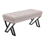 Mid Century Metal Upholstered Bench