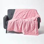 Velvet Cotton Quilted Throw | 150cm x 200cm | Pink