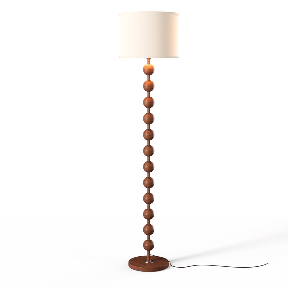 Breeins Modern Chinese-inspired Standing Floor Lamp With Fabric Lampshade And Metal Base