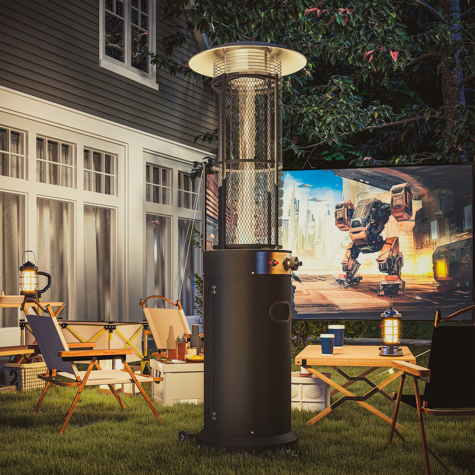 11kw Freestanding Patio Heater | Black