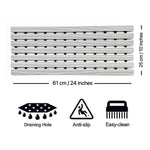 Non-slip Pvc Duckboard Shower Mat - 61cm X 25cm | Grey