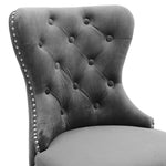 Luxury Velvet Bar Stool With Studded Backrest – Padded Seat, Solid Wood Legs & Footrest