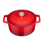 Cast Iron Casserole Dish 26cm Oven Proof Pan & Lid | 26cm | Red