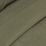 Luxury Linen Flat Sheet | Super King | Khaki Green