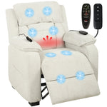 HOMCOM Power Recliner Chair With Massage And Heat, Spring Seat