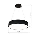 Ohio Stunning Led Pendant Lamp 24w(122w)  45cm Diameter Height Adjustable | Black
