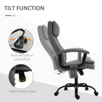 2-point Massage Linen Office Chair Grey