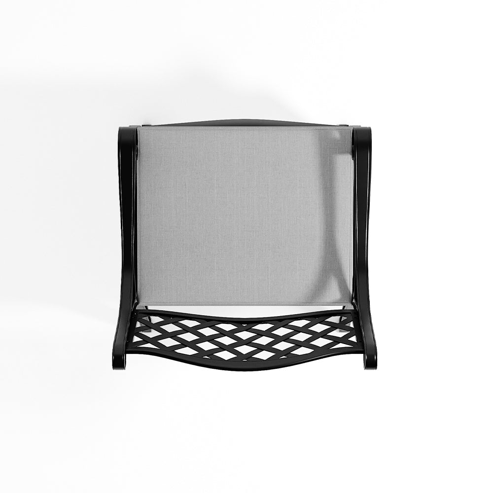 2-piece Retro Cast Aluminium Garden Chair Set Including Cushion | Black