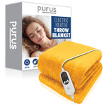 Deluxe Xl Electric Throw Heated Double Over Electric Blanket Soft Fleece 9 Heat & 12 Timer Settings | XL | Gold