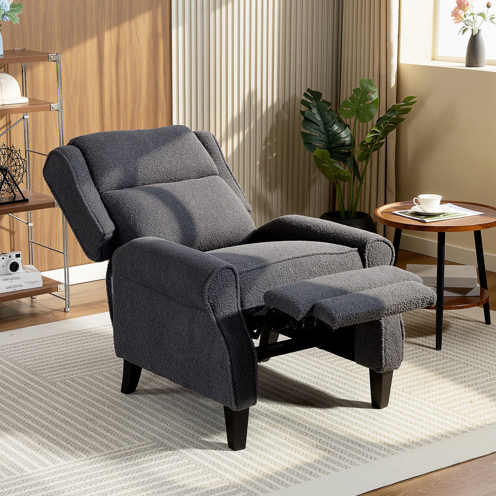 Recliner Armchair, Fabric Recliner Chair | Charcoal Grey