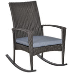 Rattan Rocking Chair Garden Recliner | Grey
