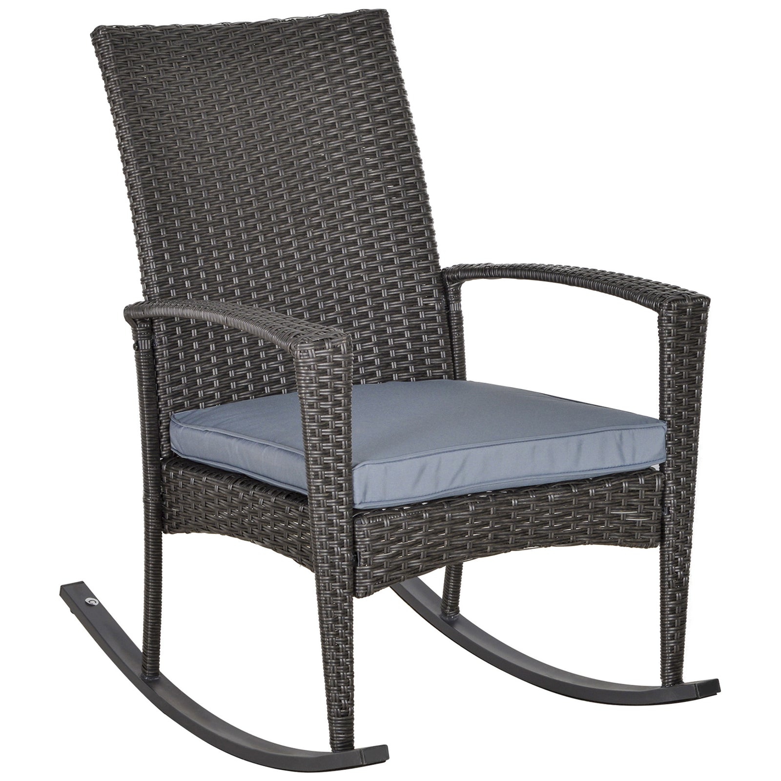 Rattan Rocking Chair Garden Recliner | Grey