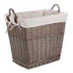 Wicker Antique Wash Rectangular Tapered Linen Bin