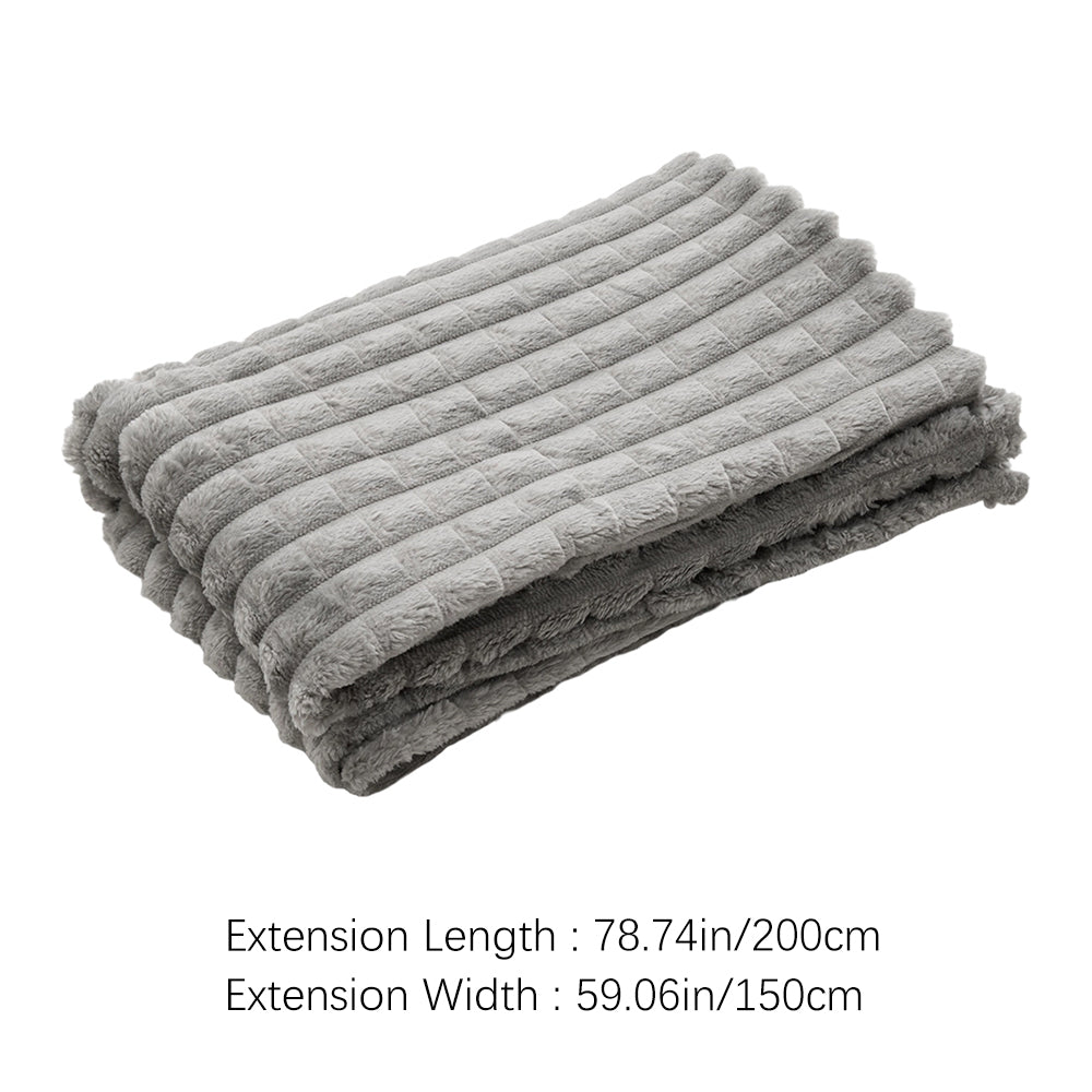 Cozy Checkered Throw Blanket Soft Double-sided Use, Warm & Easy To Clean | Double | Grey
