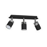 Joker Hand Made Ceiling Lamp In Matt Black With Striking Chrome Detail Featuring 3 Minmalistic Slender Cylinder Shades