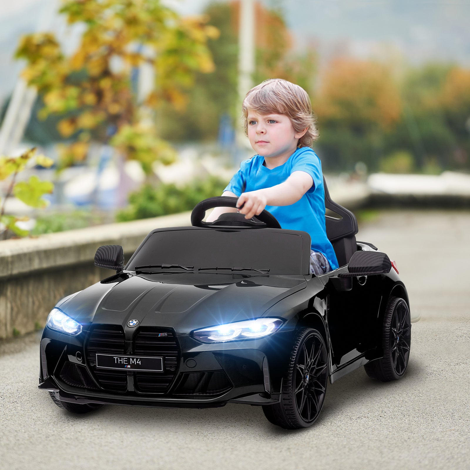 12v Bmw M4 Licensed Kids Electric Car W/ Remote, Suspension | Black