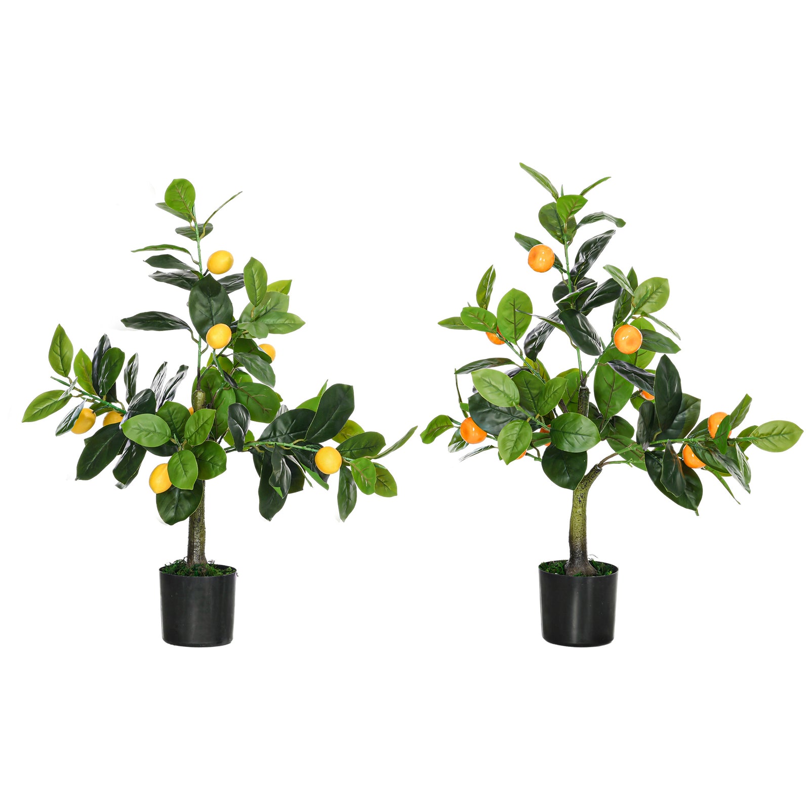 Set Of 2 60cm Potted Artificial Plants Tabletop Fruit Trees