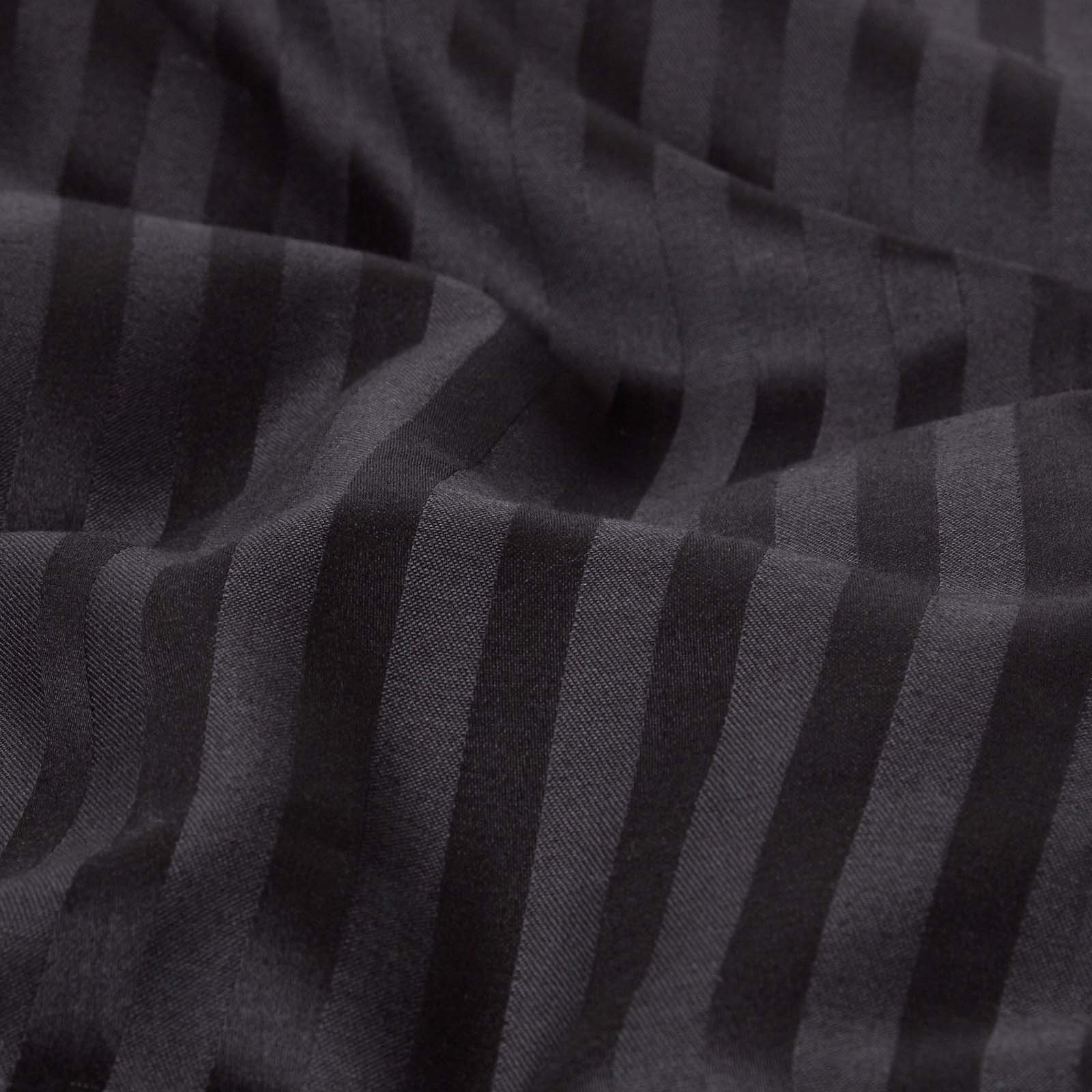 Egyptian Cotton Stripe Duvet Cover With Pillowcase, 330 Tc | King | Black