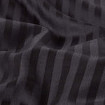 Egyptian Cotton Stripe Duvet Cover With Pillowcase, 330 Tc | Single | Black