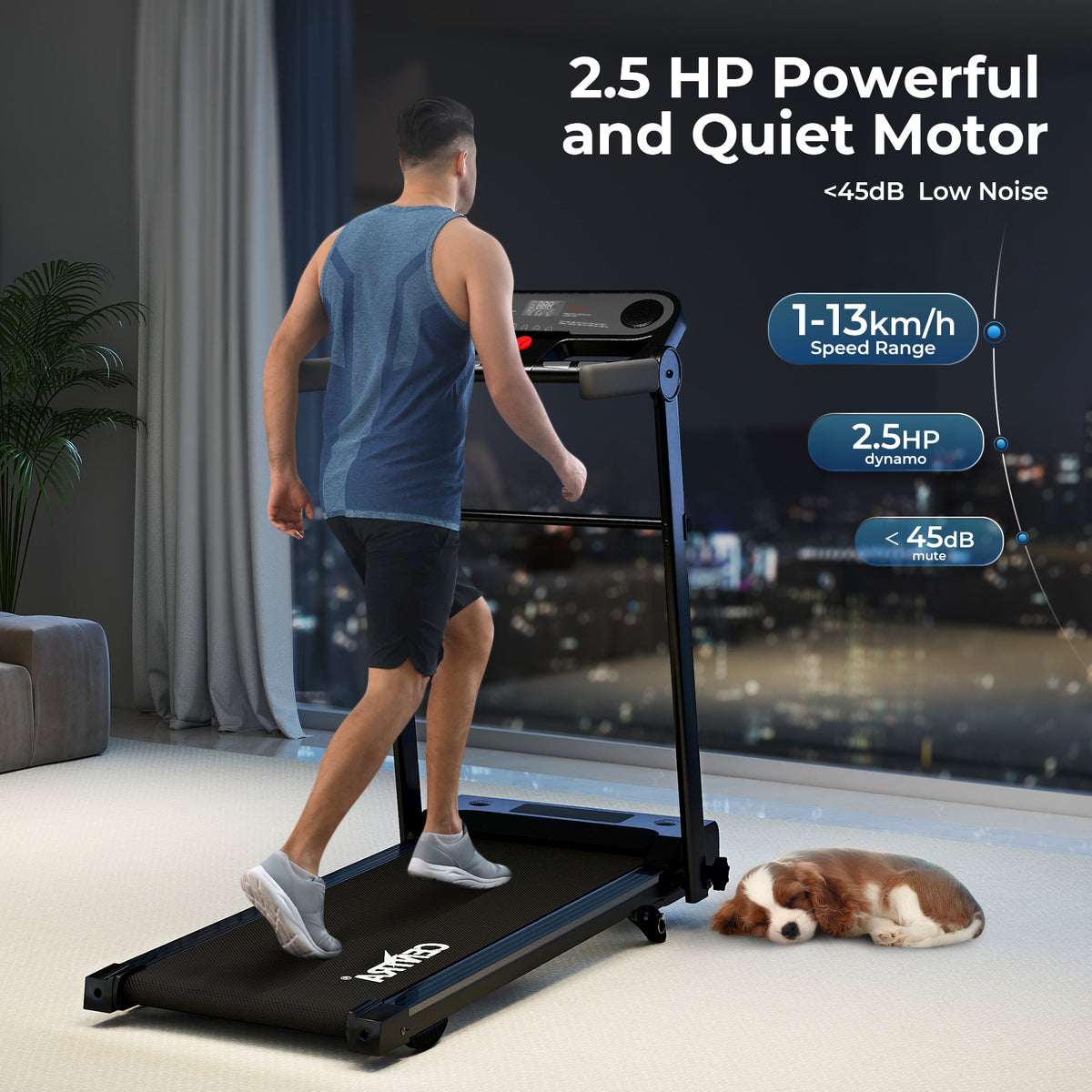 Centra Folding Treadmill For Home Incline Running Machine Walking Pad Bluetooth