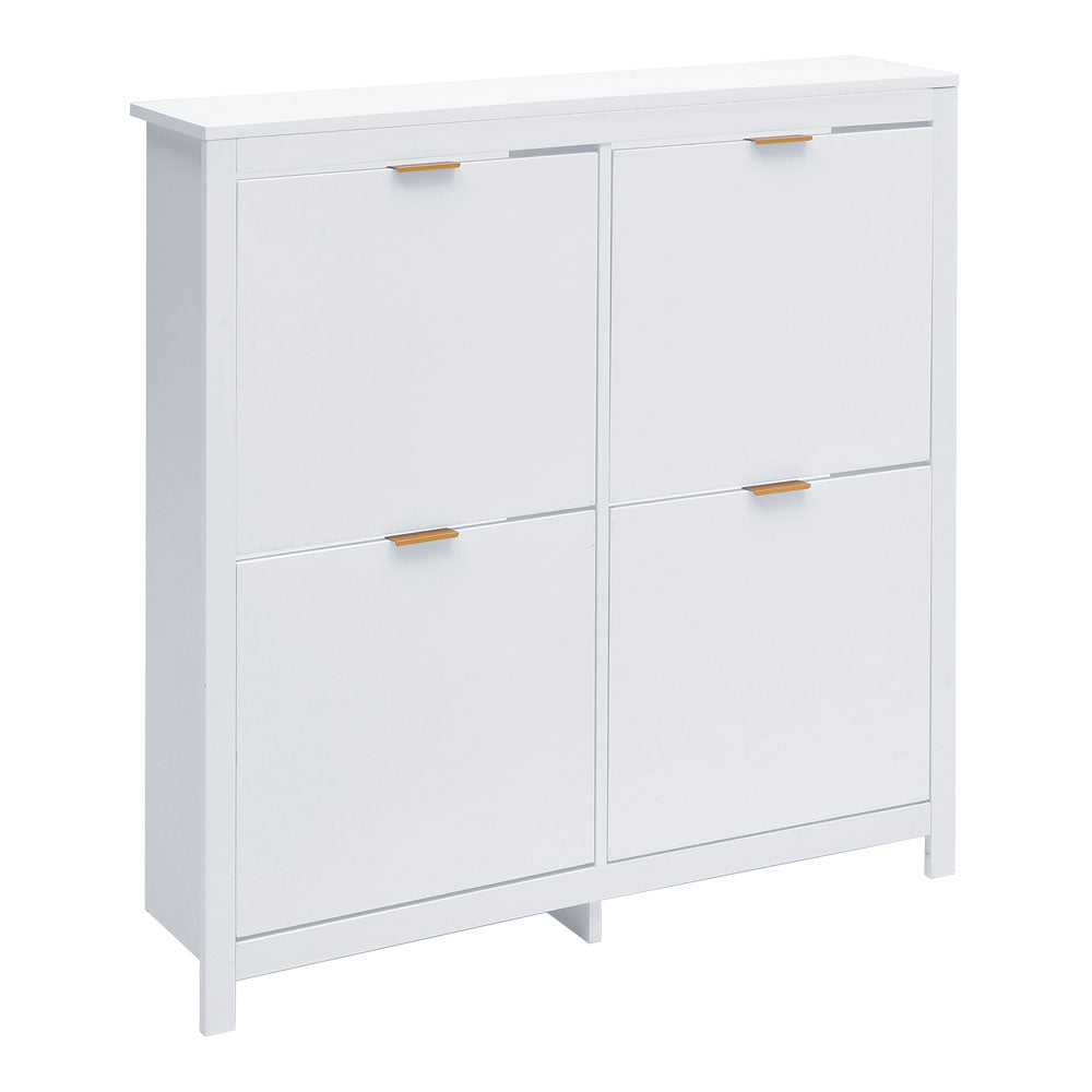 Breeins Flip Down Wood Shoe Cabinet In White