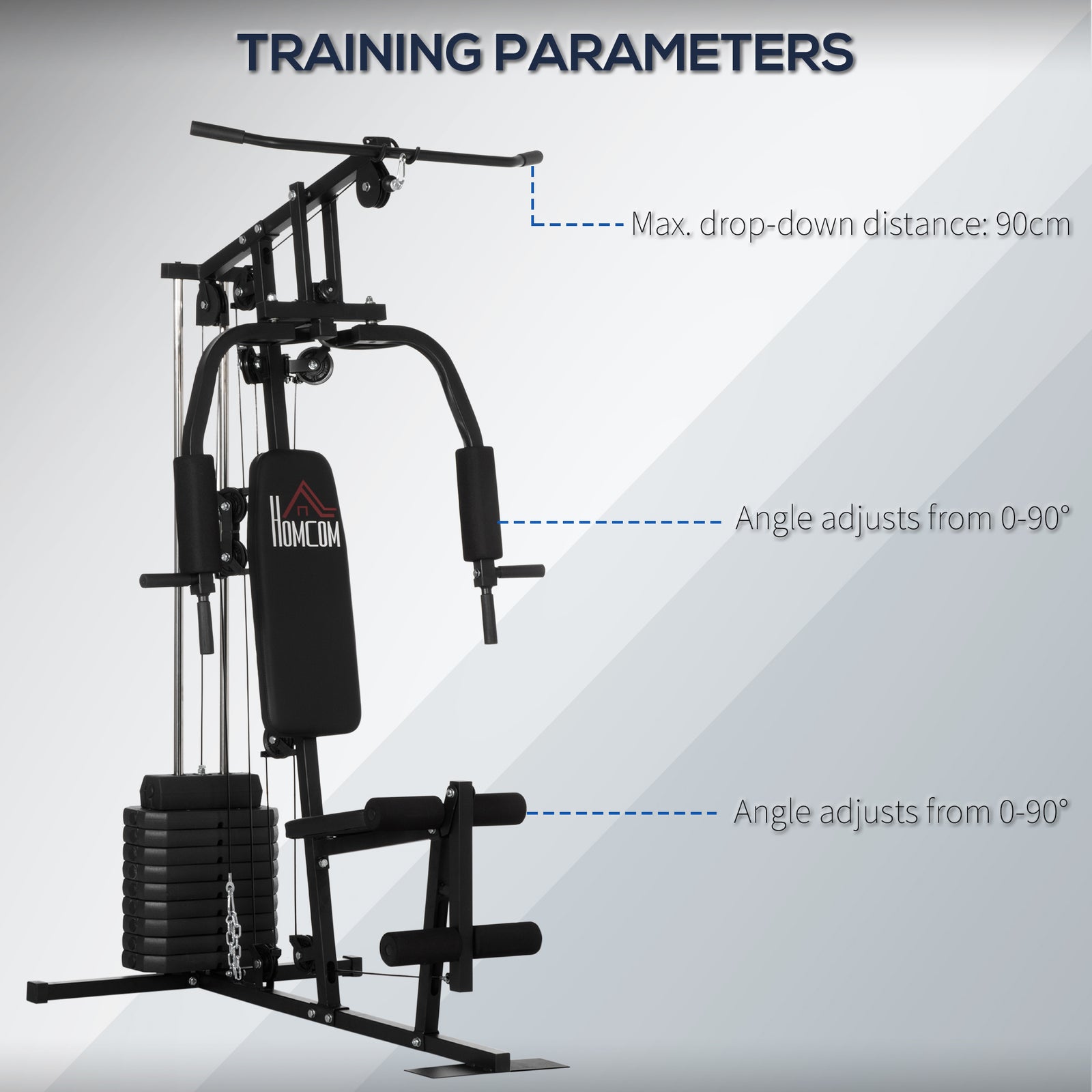 Home Gym Machine With 45kg Weight Stack | Black