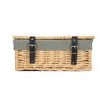 36cm Buff Wicker Empty Picnic Basket | One Size | Gray