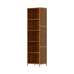 5-tier Open Bookcase, Small Space Bamboo Storage Shelf, Freestanding Corner Organizer With Raised Feet
