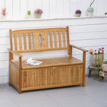 Outsunny 2 Seater Wood Garden Storage Bench Outdoor Storage Box