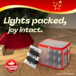 Ornament Storage Bag Box Cube With Lid And Handles | Red