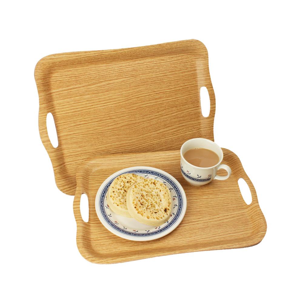 Non-slip Tray, 43x31cm, Oak Finish