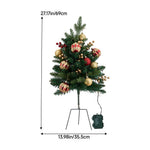 Set Of 2 Pre-lit Artificial Christmas Trees Urn Fillers With Tripod Stakes