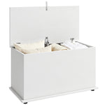 Storage Chest With Safety Hinged Lid, 102l Storage Box | White