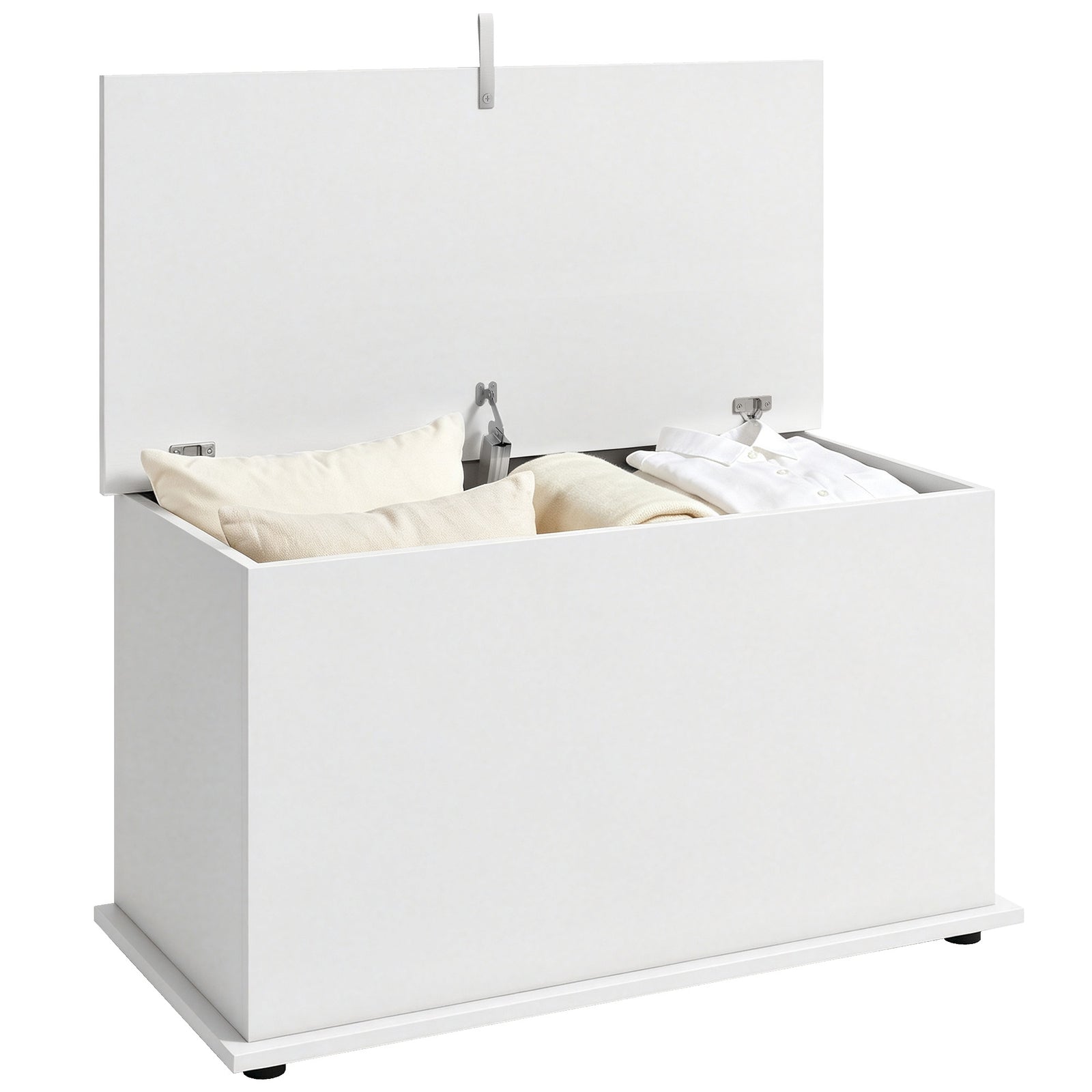 Storage Chest With Safety Hinged Lid, 102l Storage Box | White