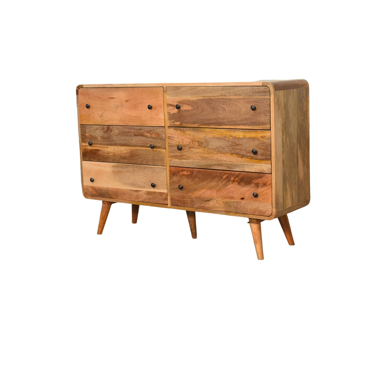 Solid Mango Wood Large Curved Oak-ish Chest