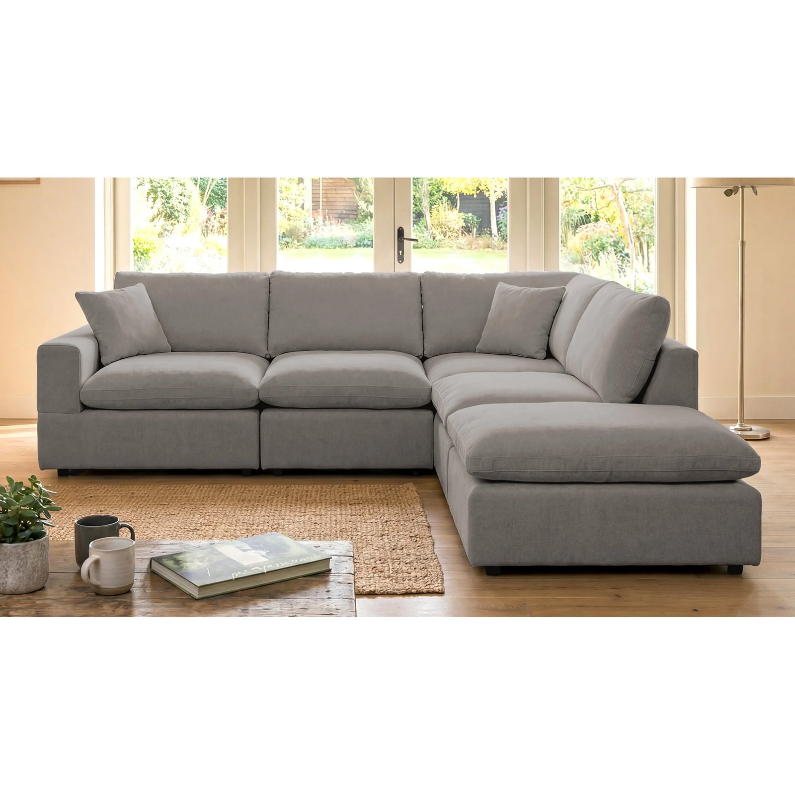 Cotleigh Reversible 5-piece Modular Corner Sofa | Grey