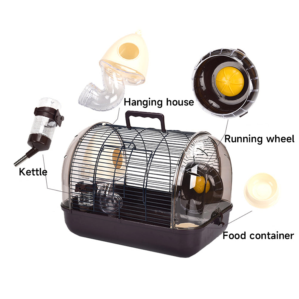 Crystal Hamster Cage Basic Outdoor Cage For Viewing Pet Cages | Coffee