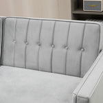 Convertible Sofa Futon Velvet Touch Tufted Couch Sofa Bed | One Size | Charcoal Gray