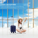 40x20x25cm Cabin Carry-on Suitcase - Lightweight, Durable, 4-wheel Luggage - 100+ Airlines Approved | Cabin | Navy Blue