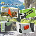Pawhut 2-in-1 Dog Bike Trailer Stroller W/ Universal Wheel Reflector Flag | Gray