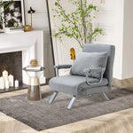 Sofa Bed Foldable Portable Armchair Sleeper With Pillow | One Size | Charcoal Gray
