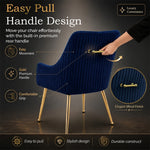 Dining Chairs Upholstered Tufted Velvet Kitchen Chairs | Set of 2 | Blue