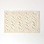 Chevron Geometric Pattern Thick Bathmat | 50 x 80cm | White