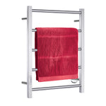 Heated Rail Towel Warmer Bathroom Radiator Drying Rack | Polished Stainless Steel